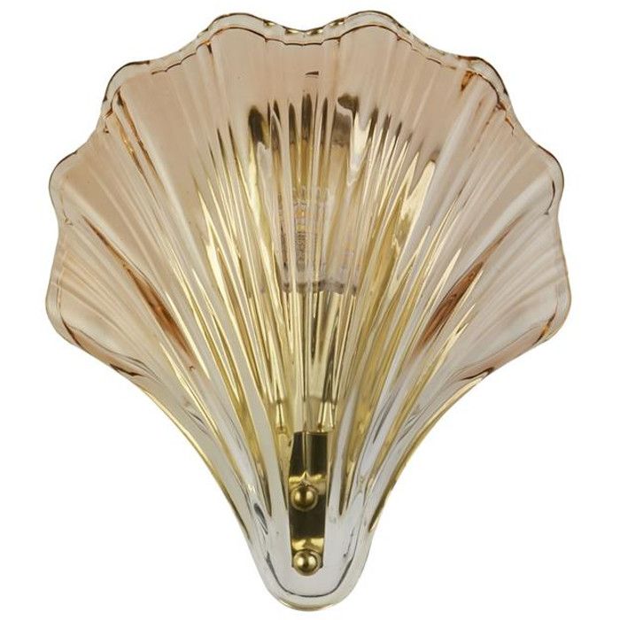 Searchlight Shell 28980SB amber glazen badkamerlamp