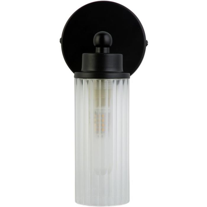 Searchlight Imperial 29981BK zwarte badkamerlamp met ribbelglas