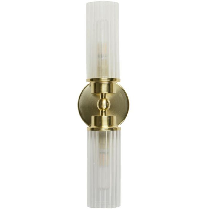 Searchlight Imperial 29982SB messing badkamerlamp met ribbel glas