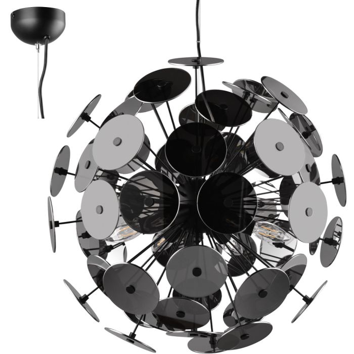 Trio Discalgo 309900657 verchroomd glazen hanglamp