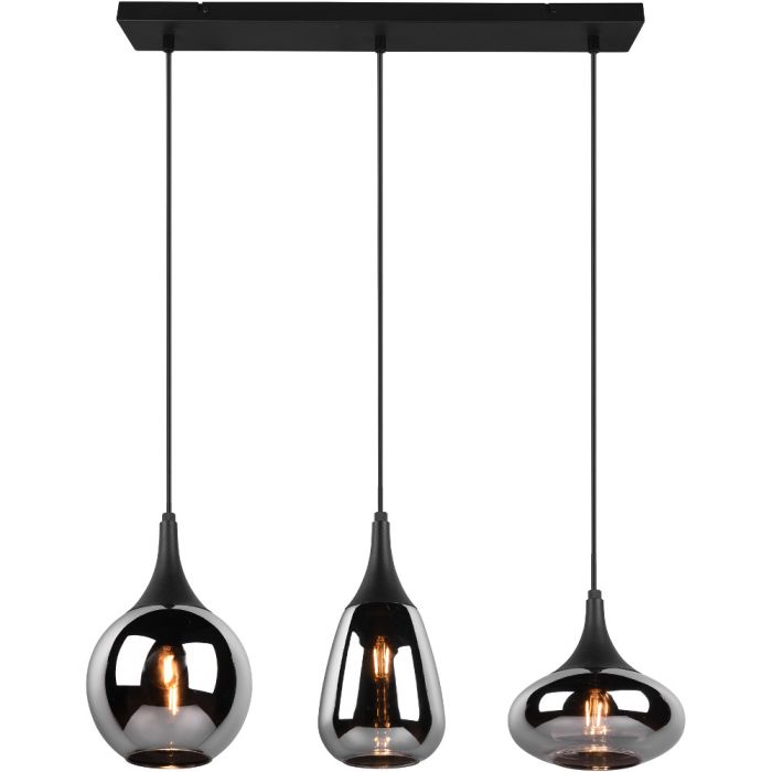 Trio Lumina 317000332 verchroomd glazen hanglamp