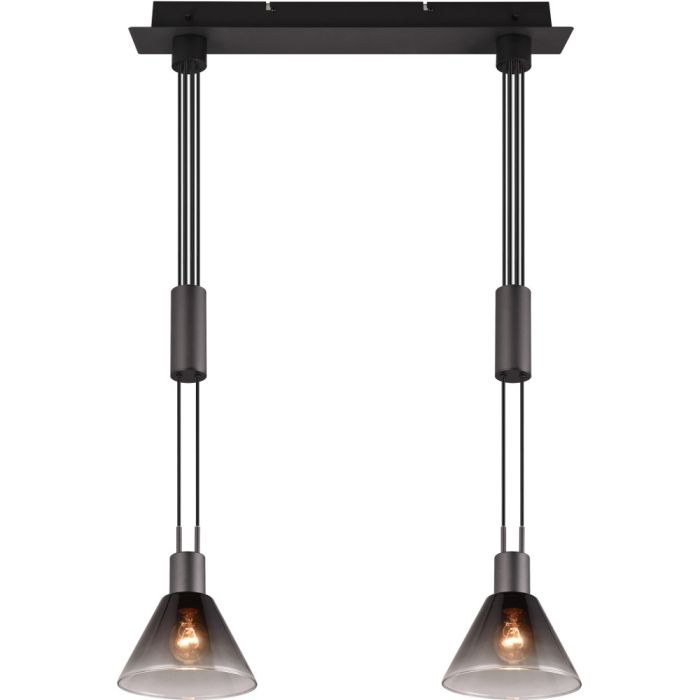 Trio Stanley 319500232 zwarte hanglamp met twee trekpendels