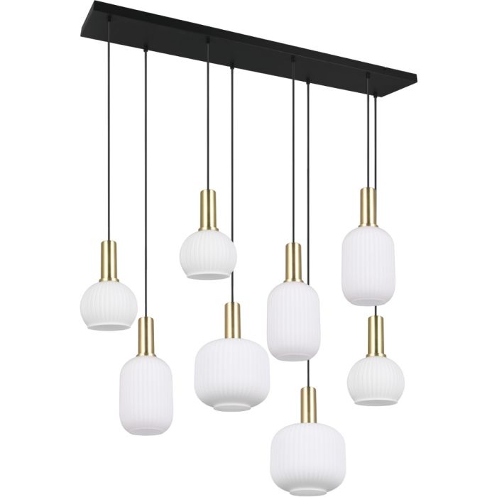 Trio Diva 319800808 mat messing hanglamp met wit glas