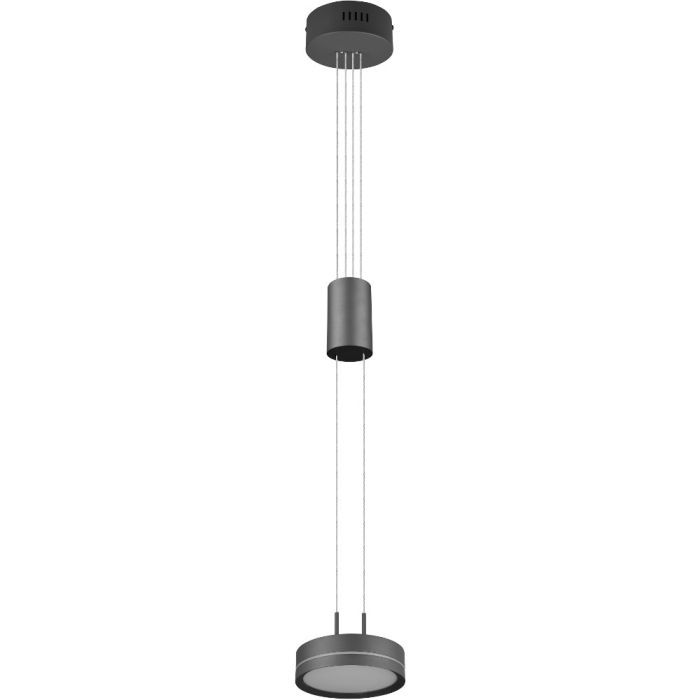 Trio Franklin 326510142 antraciet grijze hanglamp met trekveer