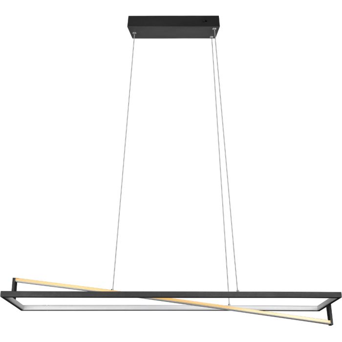 Trio Edge 326810132 Zwart met messing hanglamp