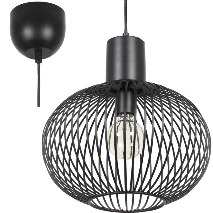 Trio Gila 365790132 mat zwarte hanglamp