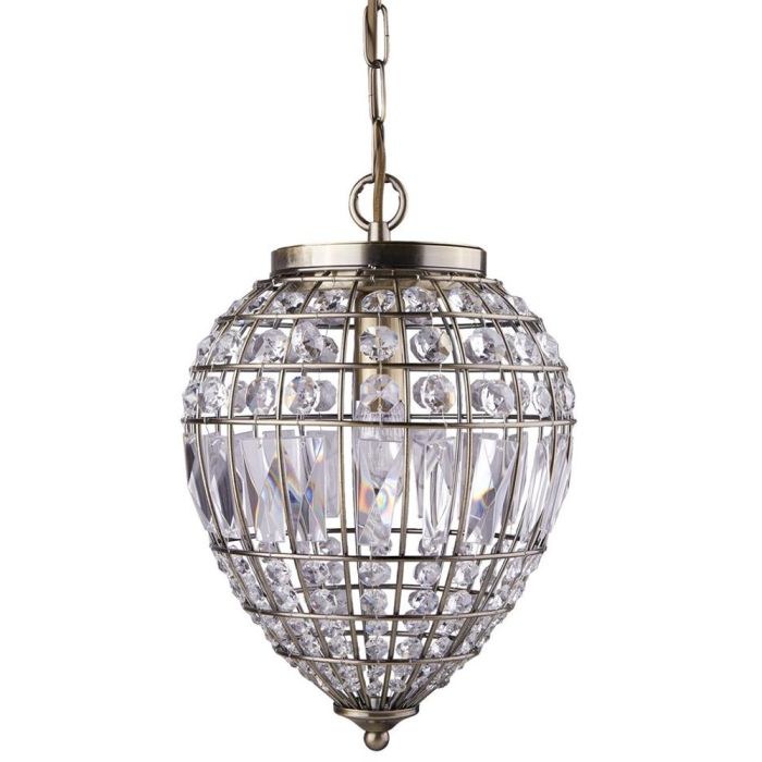 Searchlight Pineapple 3991AB hanglamp met kristalglas