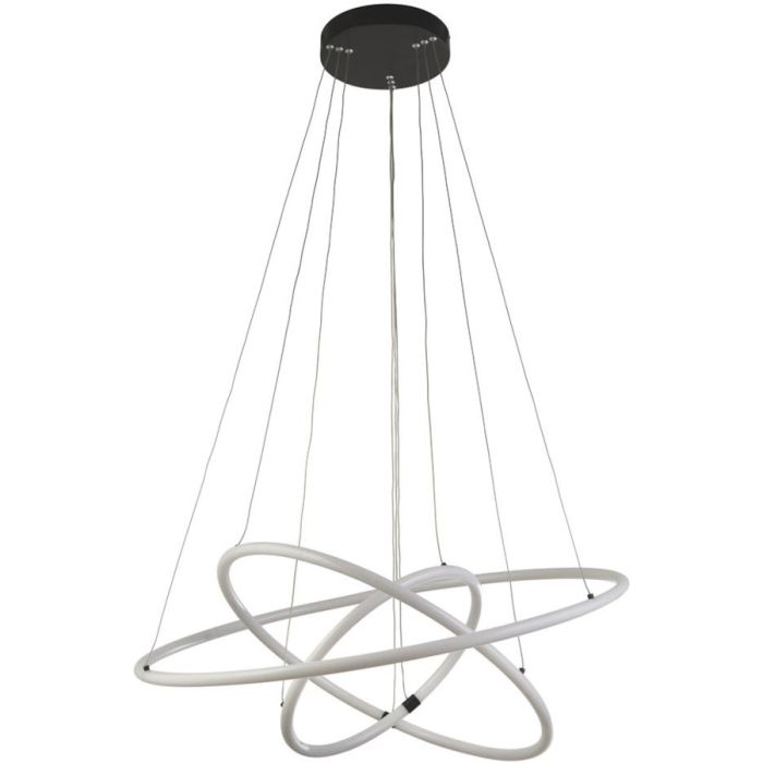 Searchlight Revolve 40176-3BK opaal kleurige hanglamp met drie ringen