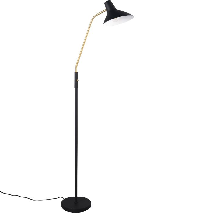 Trio Traveller 463400180 zwart met gouden vloerlamp