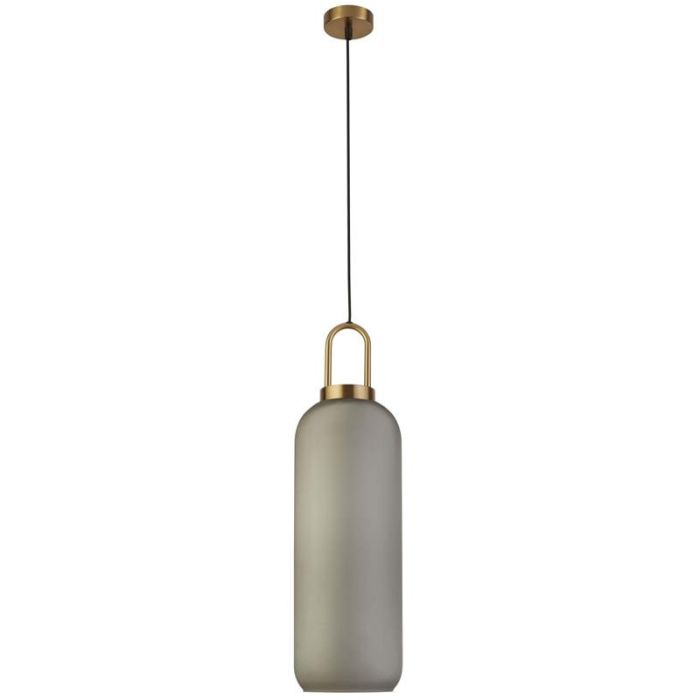 Searchlight Pipette 46641-1AC messing hanglamp met mat glas