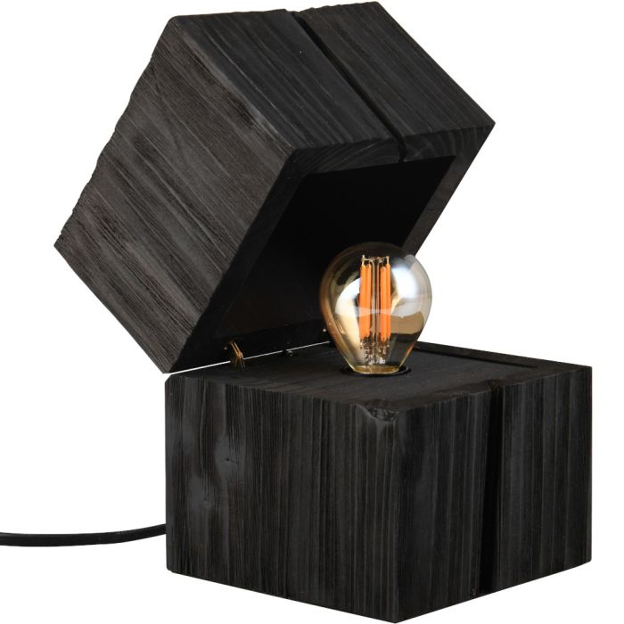 Trio Treasure 514110102 zwart houten tafellamp