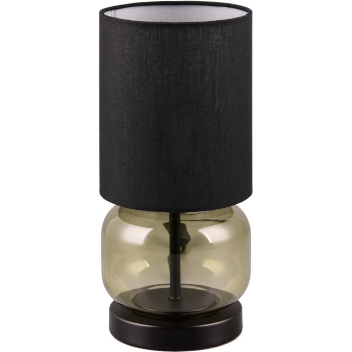 Trio Elio 517800115 groen glazen tafellamp met zwarte kap