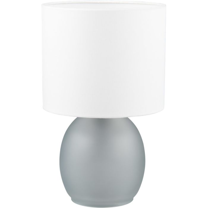 Trio Vela 517900111 grijs glazen tafellamp met witte kap