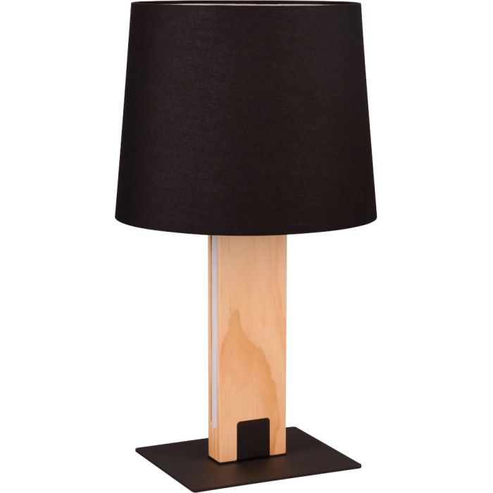 Trio Rahul 547610232 houten tafellamp met zwarte kap