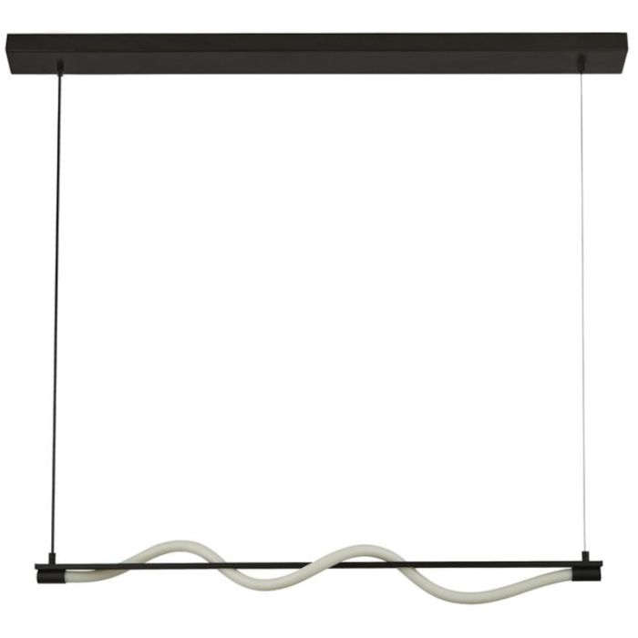 Searchlight Serpent 57211BK zwarte hanglamp met opalen buis