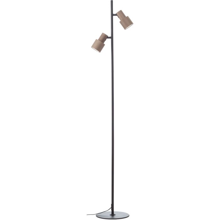 Brilliant Cadiz 60116/76 zwarte met koffiebruine vloerlamp