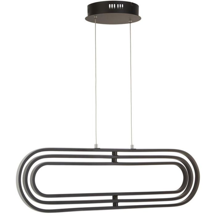 Searchlight Clip 61775BK zwarte ovalen hanglamp
