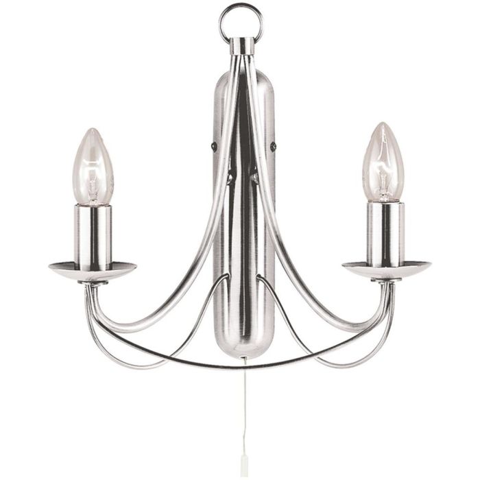 Searchlight Maypole 6342-2SS staal kleurige wandlamp