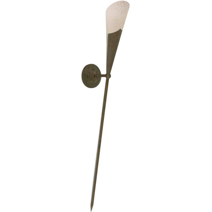 Searchlight Montreal 6430-1BR rustiek bruine wandlamp met scavo glas