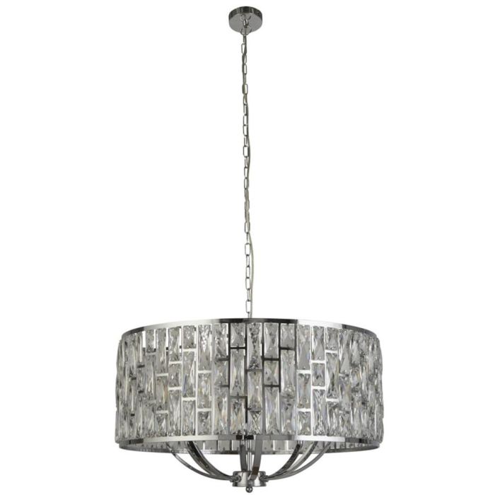 Searchlight Bijou 6588-8CC chroom kleurige hanglamp met kristalglas