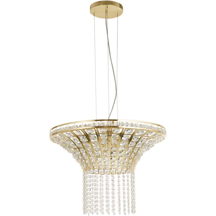 Searchlight Gemma 68511-8SB messing hanglamp met kristal