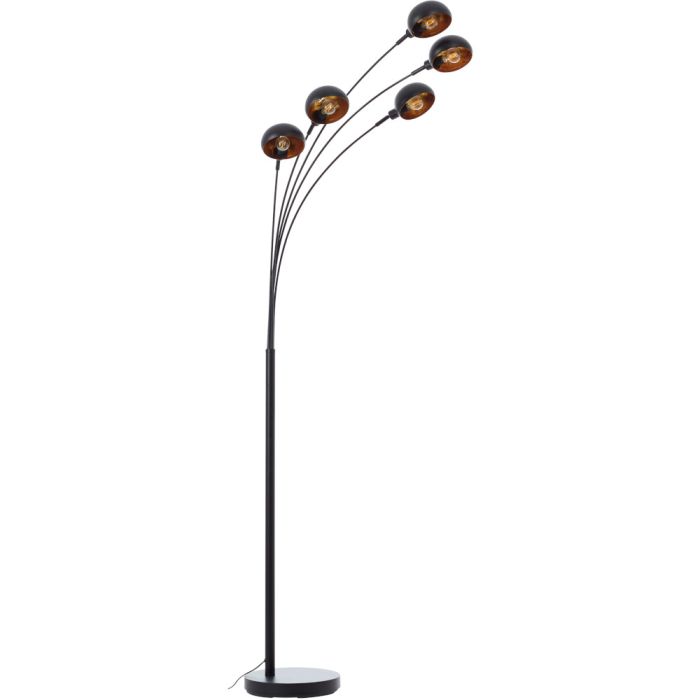 Brilliant Livo 70800/86 zwart met goudkleurige vloerlamp