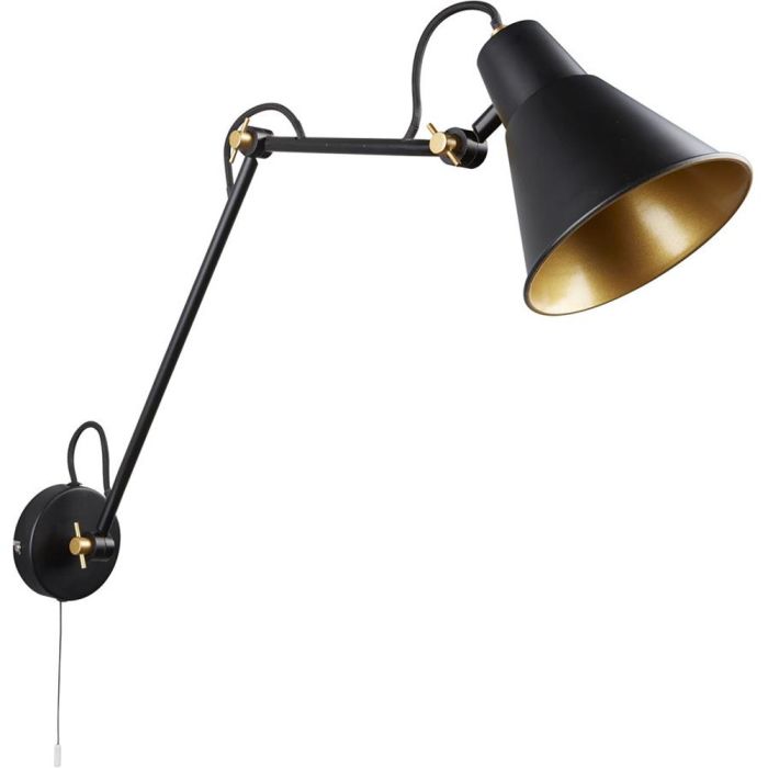 Searchlight Swing Arm 7403BK zwart met goud kleurige spot