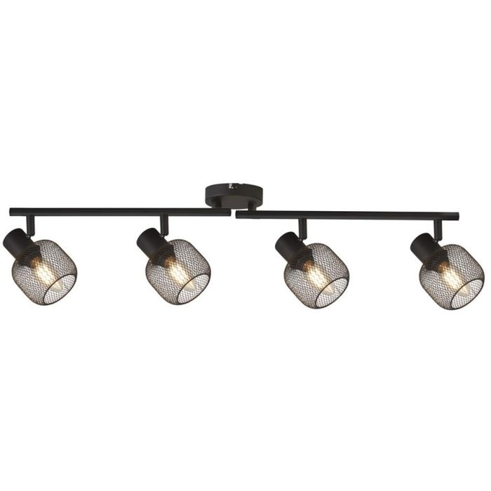 Spot Meshy 81201-4BK zwarte spot met kapjes van metaal gaas