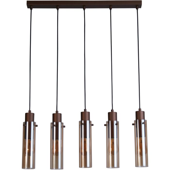 Searchlight Zweden 88921-5MO mokka hanglamp met amber glas