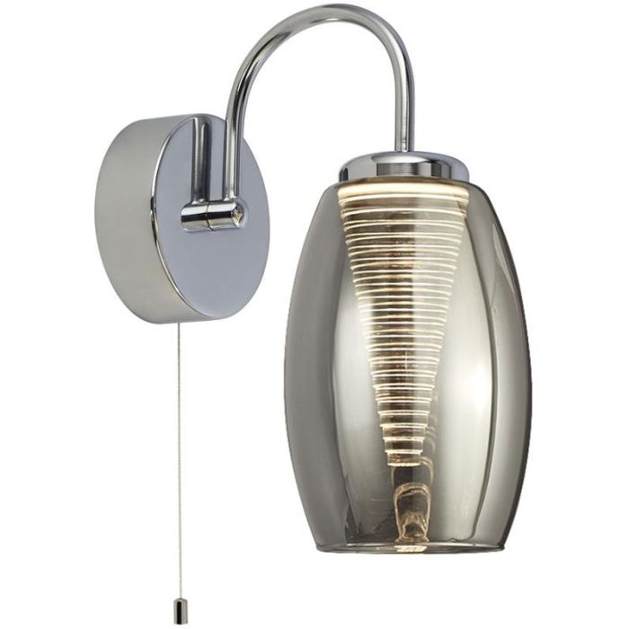 Searchlight Cyclone 97292-1SM rookglazen wandlamp