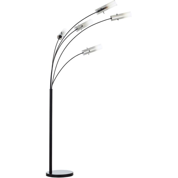 Brilliant Glasini 99208/06 zwart met rookglazen vloerlamp