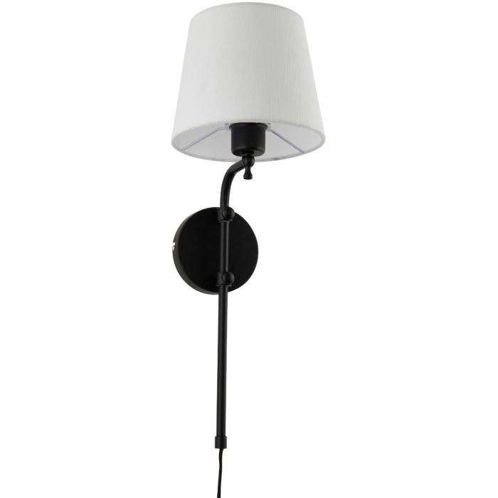 Searchlight Munich EU12081-1BK zwarte wandlamp met linnen kap