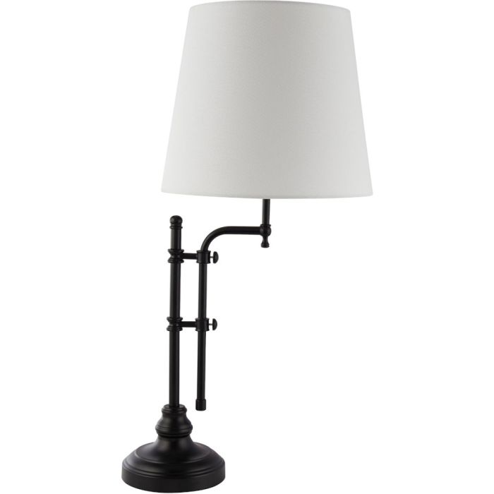 Searchlight Munich EU12082-1BK zwarte tafellamp met linnen kap