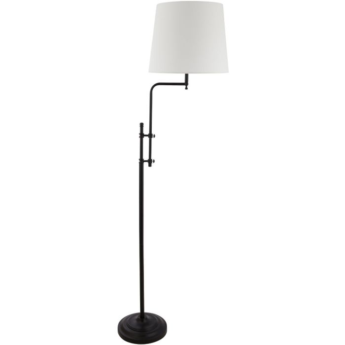Searchlight Munich EU12083-1BK zwarte vloerlamp met linnen kap