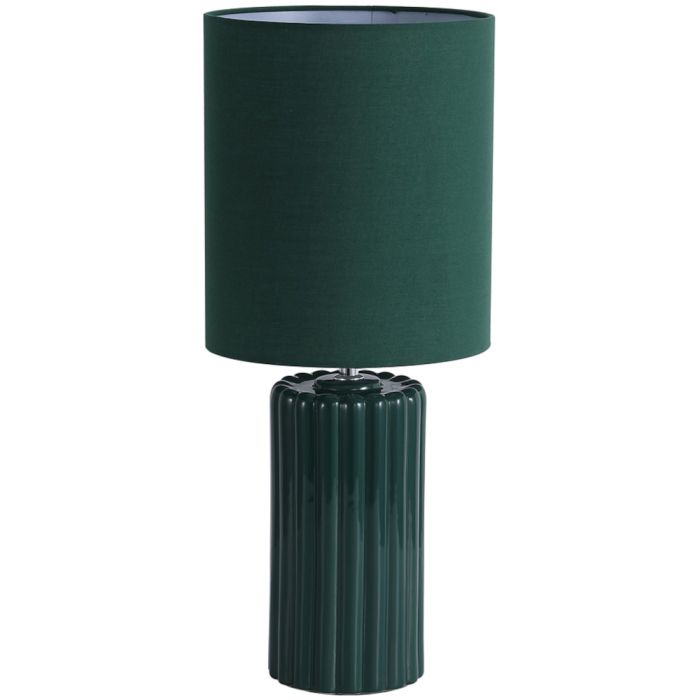 Searchlight Groove EU22353GR olijf groene tafellamp van keramiek en textiel