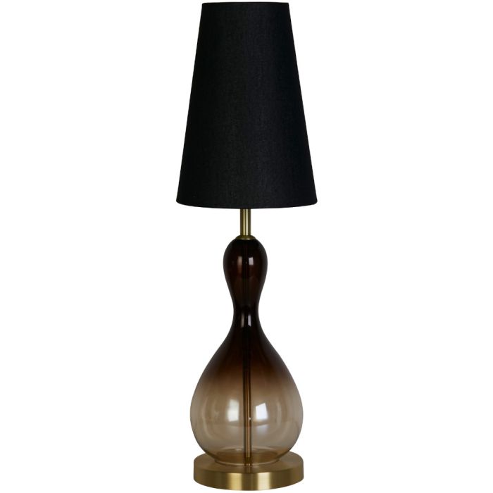 Searchlight Marakesh EU23186BK zwart ombre glazen tafellamp met kap