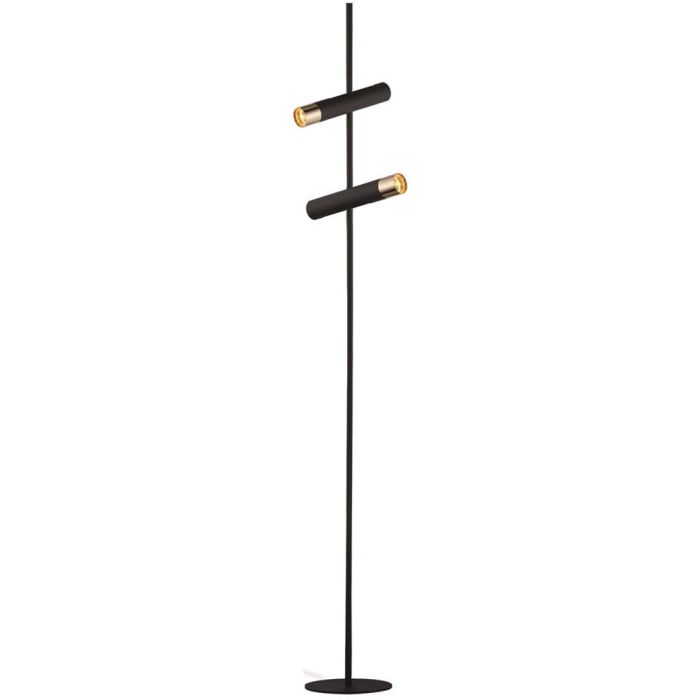 Searchlight Cylinder EU31652-2BK zwart met goudkleurige vloerlamp