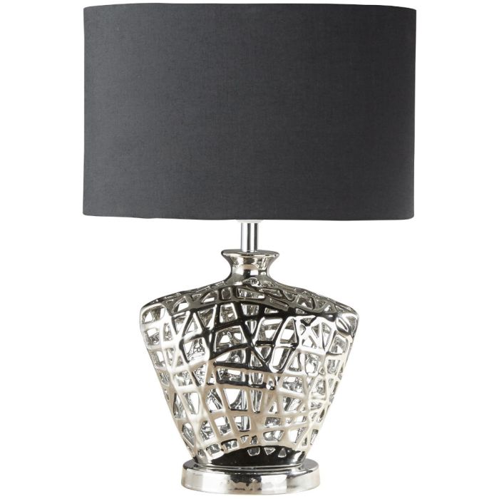 Searchlight Network EU4552CC chromen tafellamp met zwarte kap