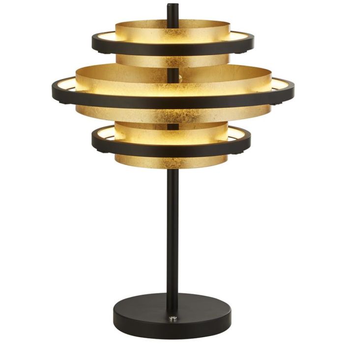 Searchlight Hive EU6357BG zwarte tafellamp met bladgoud