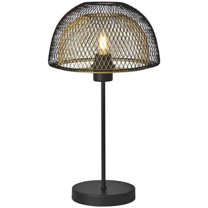 Searchlight Honeycomb EU6848BGO zwart met goudkleurige tafellamp