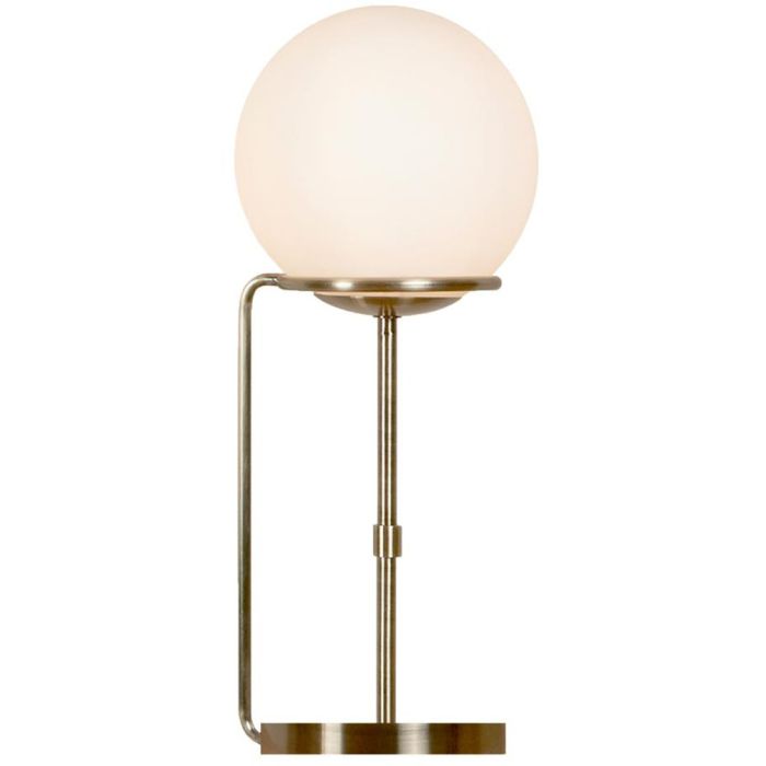 Searchlight Sphere EU8092AB antiek bronzen tafellamp met opaal glas
