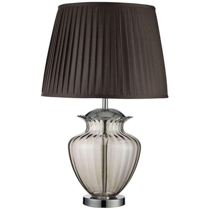 Searchlight Elina EU8531AM bruine tafellamp met amber glas