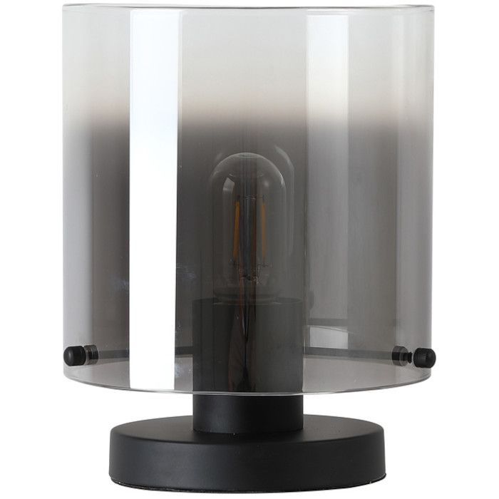 Searchlight Zweden EU88913-1BK rookglazen tafellamp