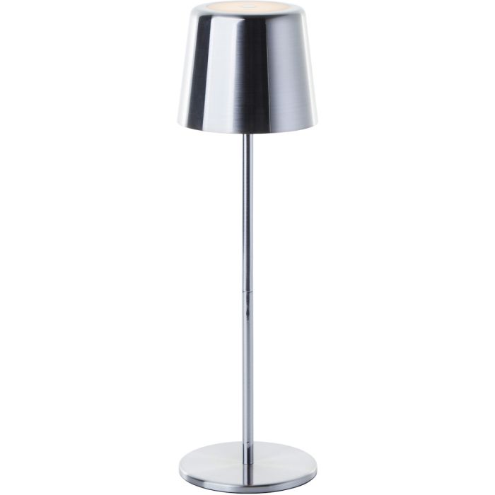 Brilliant Xaana G40939/68 geborsteld aluminium tafellamp met accu