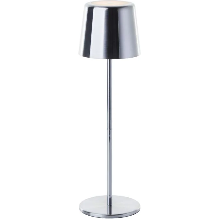 Brilliant Xaana G40939/68 geborsteld aluminium tafellamp met accu