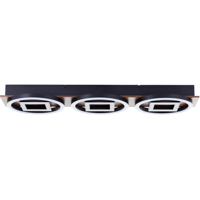 Brilliant Maureen G80112/76 zwart met houten plafonniere