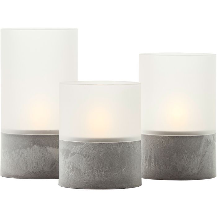 Brilliant Bougie G92635A22 drie betonkleurige theelichten