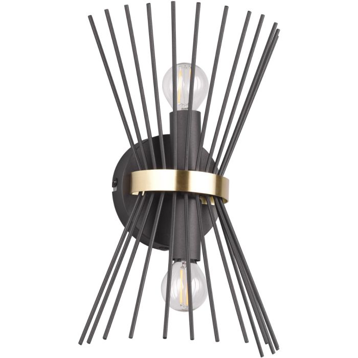 Trio Rod R21532080 zwart met goud kleurige wandlamp