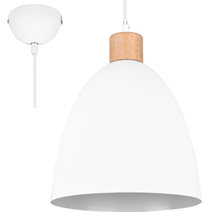 Trio Jagger R30681031 witte hanglamp met hout