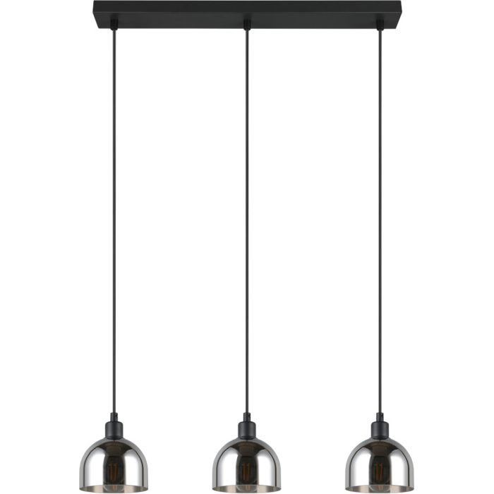 Reality Molly R31863032 zwarte hanglamp met verchroomd glazen kapjes